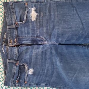 American eagle distressed hi rise artist flare